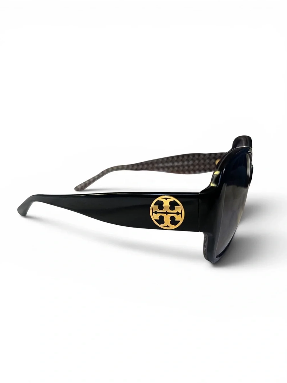Tory Burch Woman's TY7108 Round Sunglasses Black/Gradient Brown w/Case